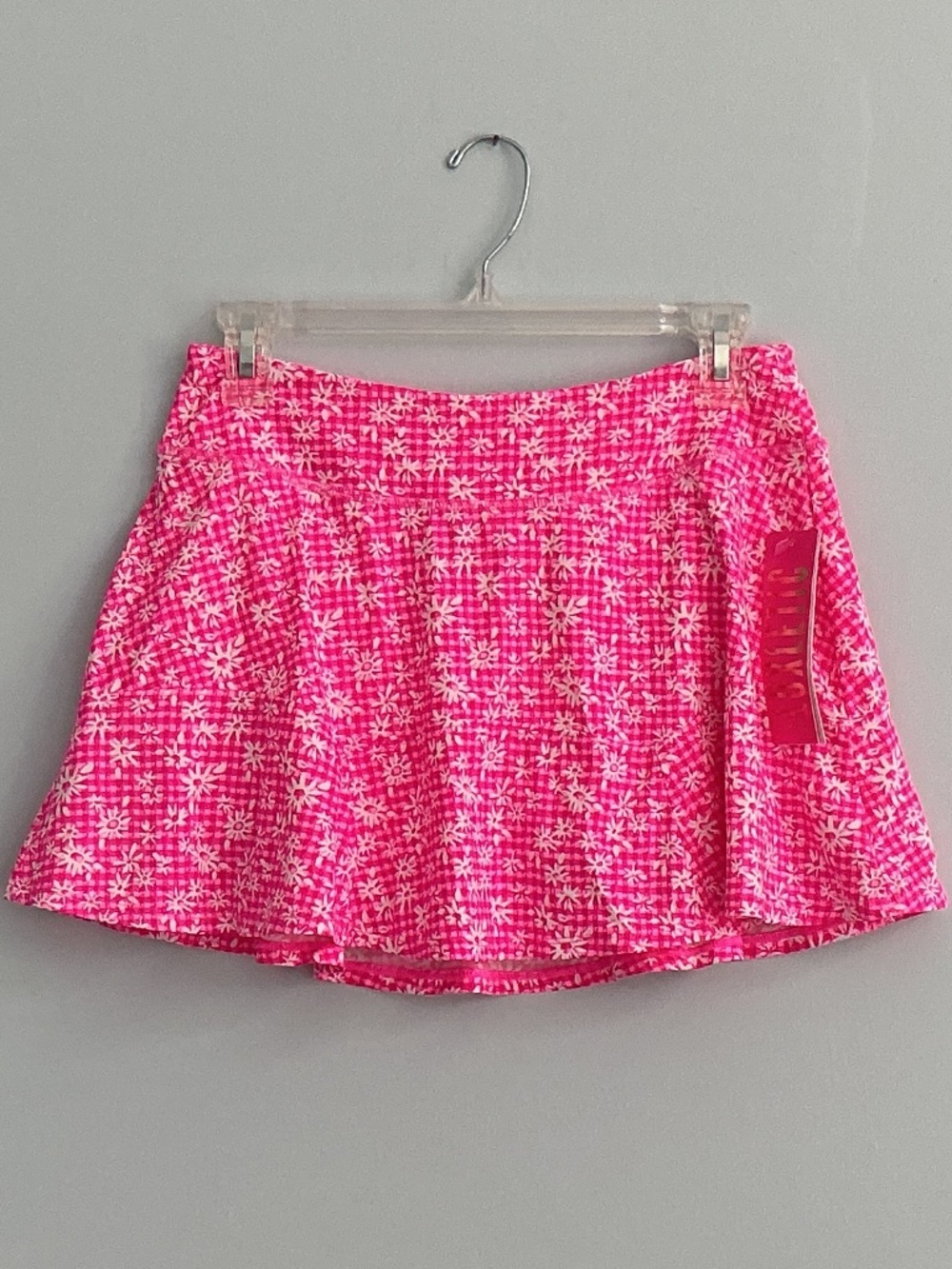 Lilly Pulitzer sz S Corrine Skort Luxletic Aura Pink Check You Out NWT